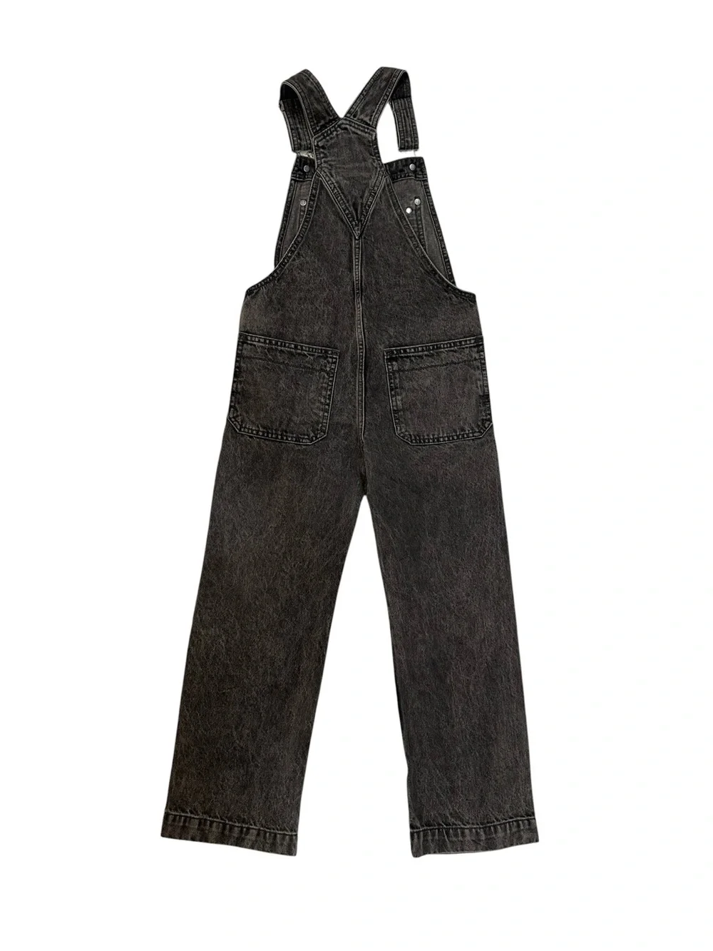 gap teen washed black denim overalls